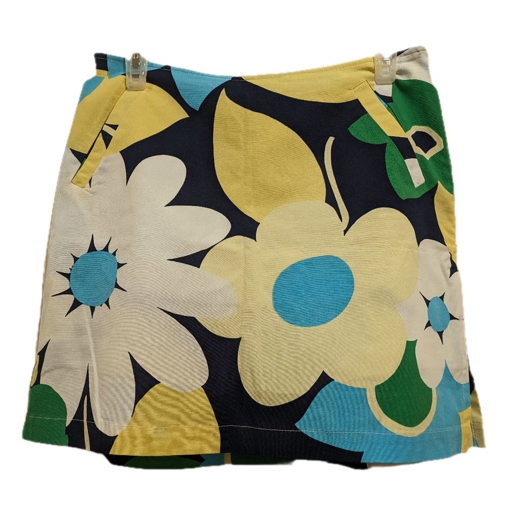 Lija Mini Cotton Straight Large Floral Print Skort, Size 8